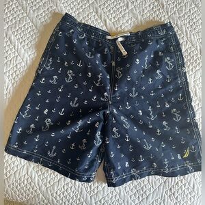 Nautica Blue Anchor Print Board Shorts Size 14-16